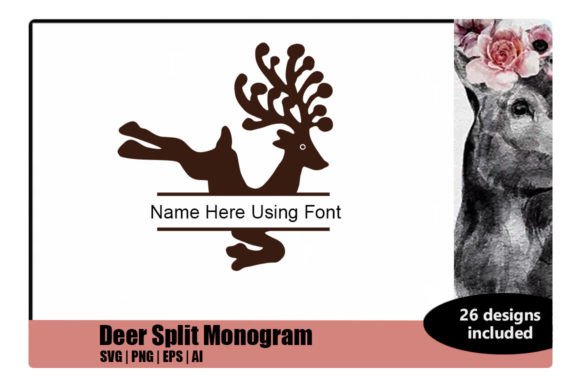 Deer Split Monogram: A Festive Display Font for Digital Branding