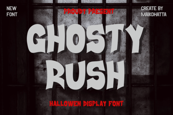 Ghosty Rush: A Spooky Display Font That Brings Handmade Halloween Magic to Life